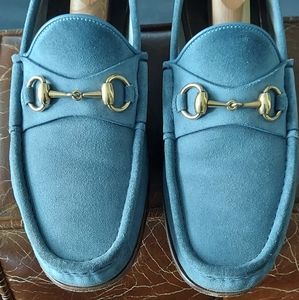 Men's GUCCI Powder Blue Suede Loafers size US 10